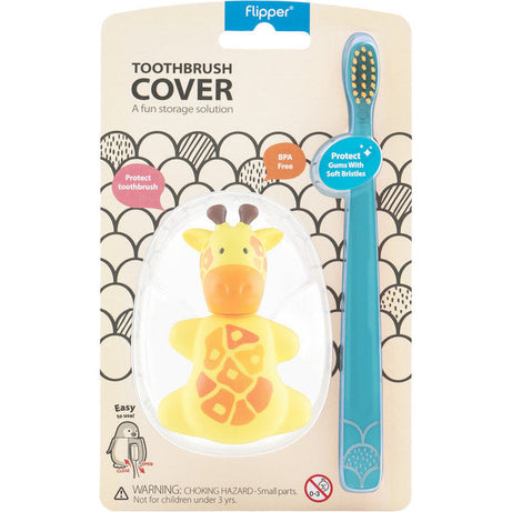 Flipper Fun Animal ToothBrush & Toothbrush Cover Set - Giraffe