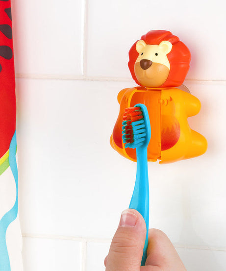 Flipper Fun Animal ToothBrush & Toothbrush Cover Set - Lion