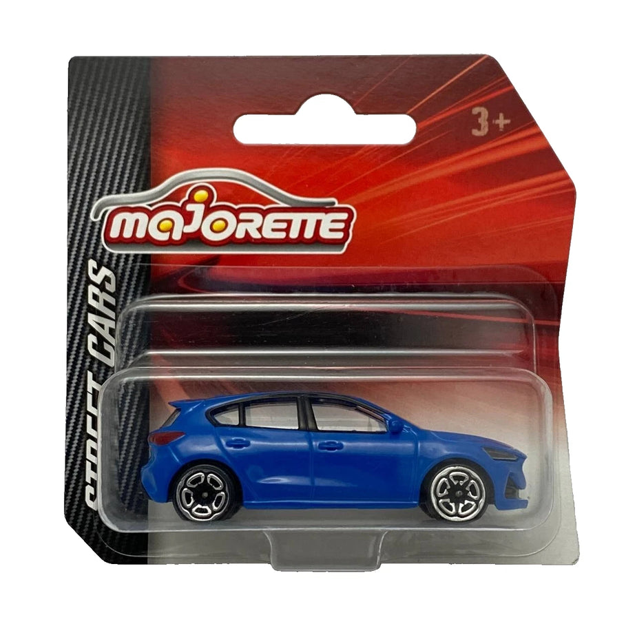 Majorette Street Cars Ford Focus ST | Officially Licensed Blue Die-Cast Metal Hot Hatch, Realistic 1:64 Scale Model for Kids and Collectors Aged 3+
