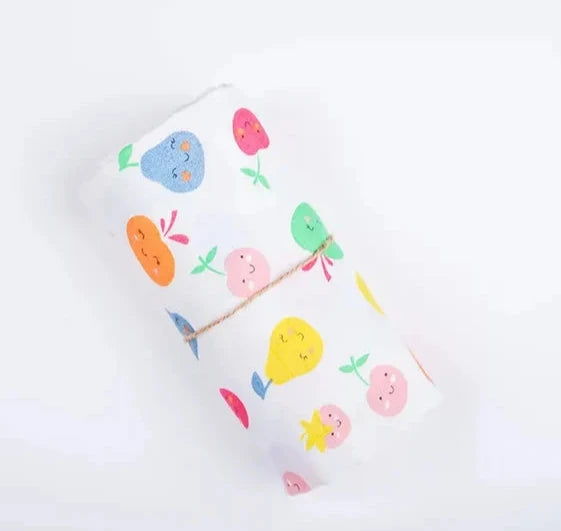 BeeLittle Fruit Punch Organic Muslin Swaddle - 100x100cm Blanket for Newborns