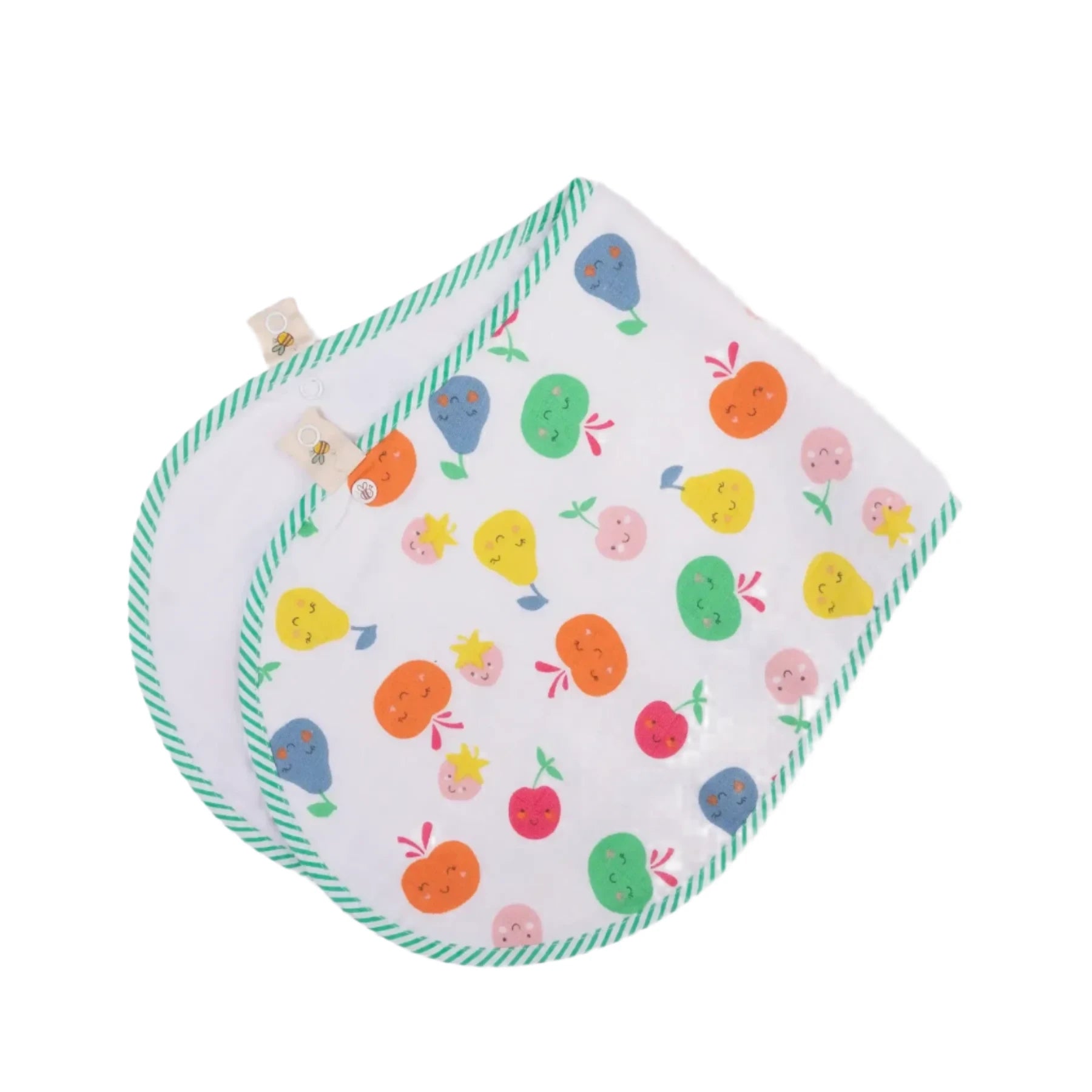 BeeLittle Organic Fruit Punch Muslin Burpy Bib - 100% Soft Cotton | Stylish & Absorbent Burp Cloth for Babies | 58 cm x 23 cm