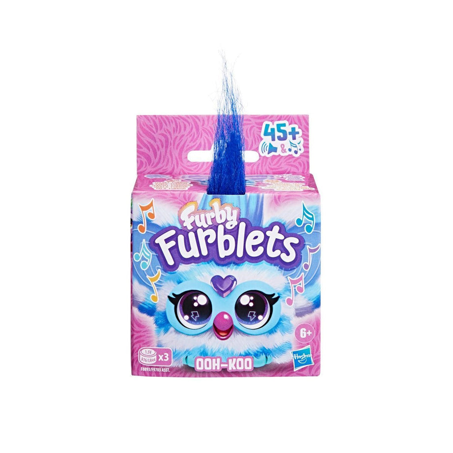 Hasbro Furby Furblets Ooh-Koo Mini Electronic Plush Toy – Musical Rock-Themed Talking Toy with Keychain Clip for Kids 6+ | 45+ Sounds & Phrases | Portable Interactive Plush for Boys & Girls