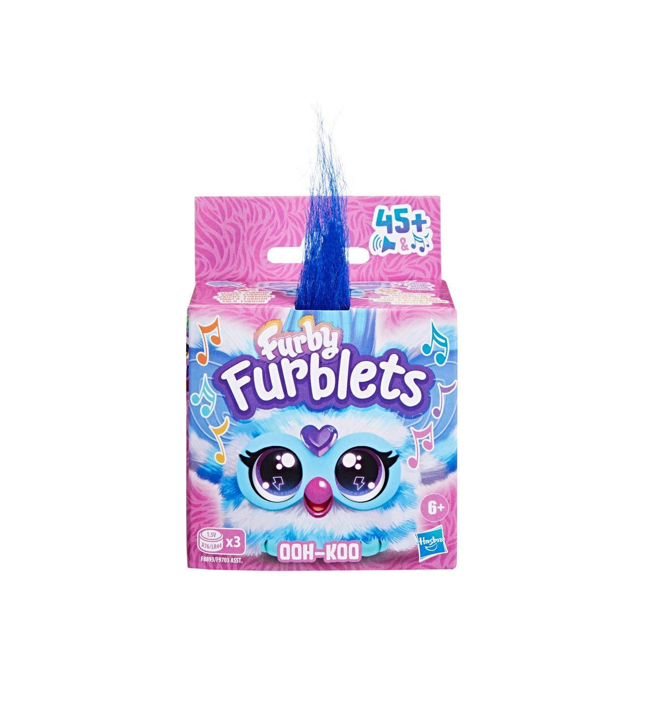 Hasbro Furby Furblets Ooh-Koo Mini Electronic Plush Toy – Musical Rock-Themed Talking Toy with Keychain Clip for Kids 6+ | 45+ Sounds & Phrases | Portable Interactive Plush for Boys & Girls