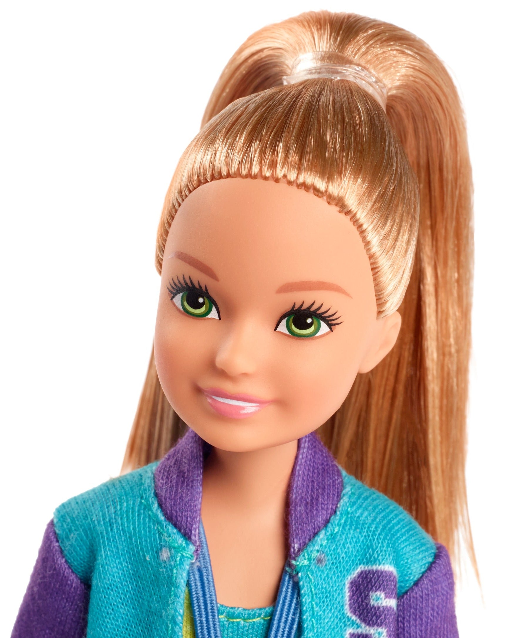 Barbie Team Stacie Gymnastics Doll & Playset – Spinning Bar, Gymnast Accessories, Medal, Trophy & Gym Bag – Perfect Sports-Themed Toy for Kids Ages 3+ | GBK59