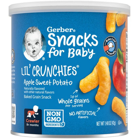 Gerber Lil' Crunchies Apple Sweet Potato Snacks for Babies 8+ Months - 42g