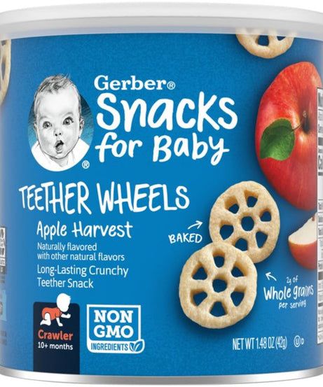 Gerber Teether Wheels Apple Harvest Snacks for Babies 10+ Months - 42g - MINIMEE KIDS
