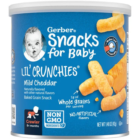 Gerber Lil' Crunchies Mild Cheddar Snacks for Babies 8+ Months - 42g