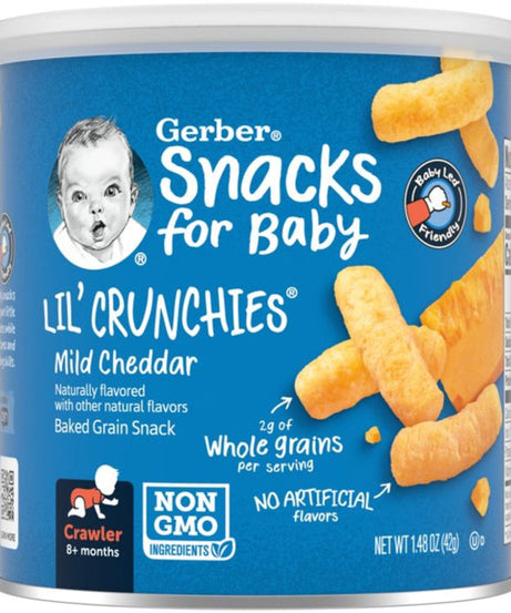 Gerber Lil' Crunchies Mild Cheddar Snacks for Babies 8+ Months - 42g - MINIMEE KIDS