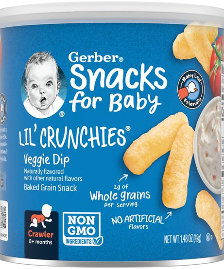 Gerber Lil' Crunchies Veggie Dip Snacks for Babies 8+ Months - 42g - MINIMEE KIDS
