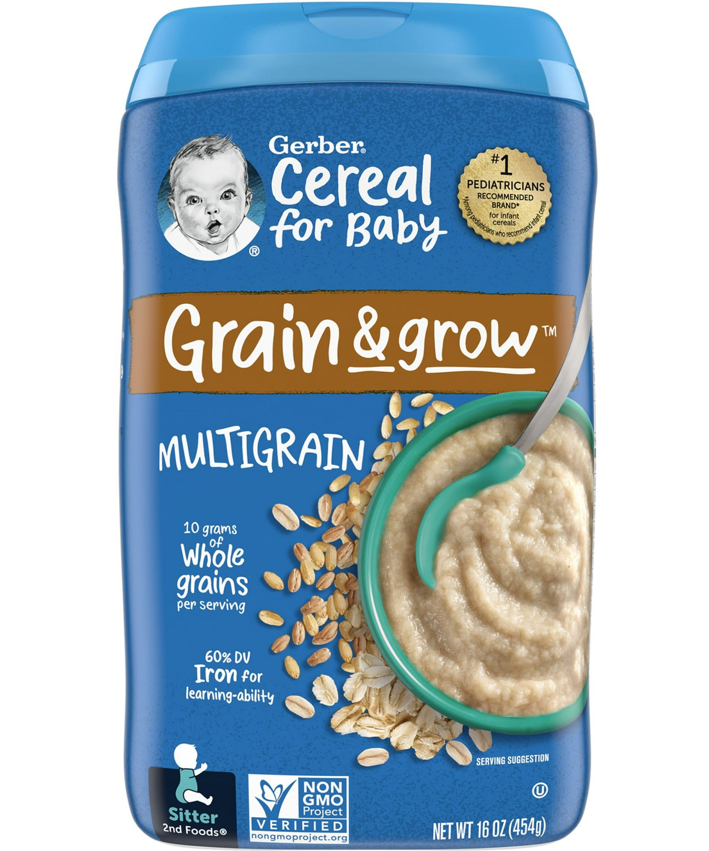 Kids Multigrain Gerber Grain & Grow Multigrain Cereal for Baby Sitter 2nd Foods - 454g ...