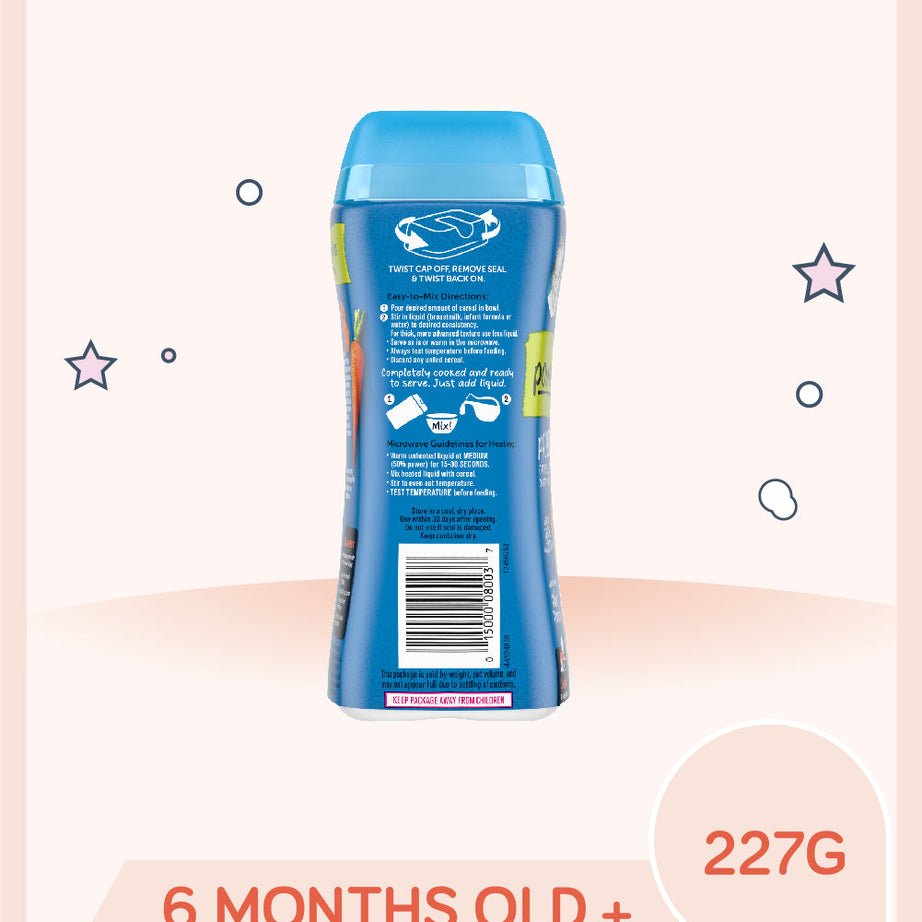 Gerber Powerblend Cereal for Baby – Probiotic Oatmeal Lentil Carrot & Apple | Iron-Fortified, Whole Grains & Plant Protein | NON-GMO, 227g | 8+ Months