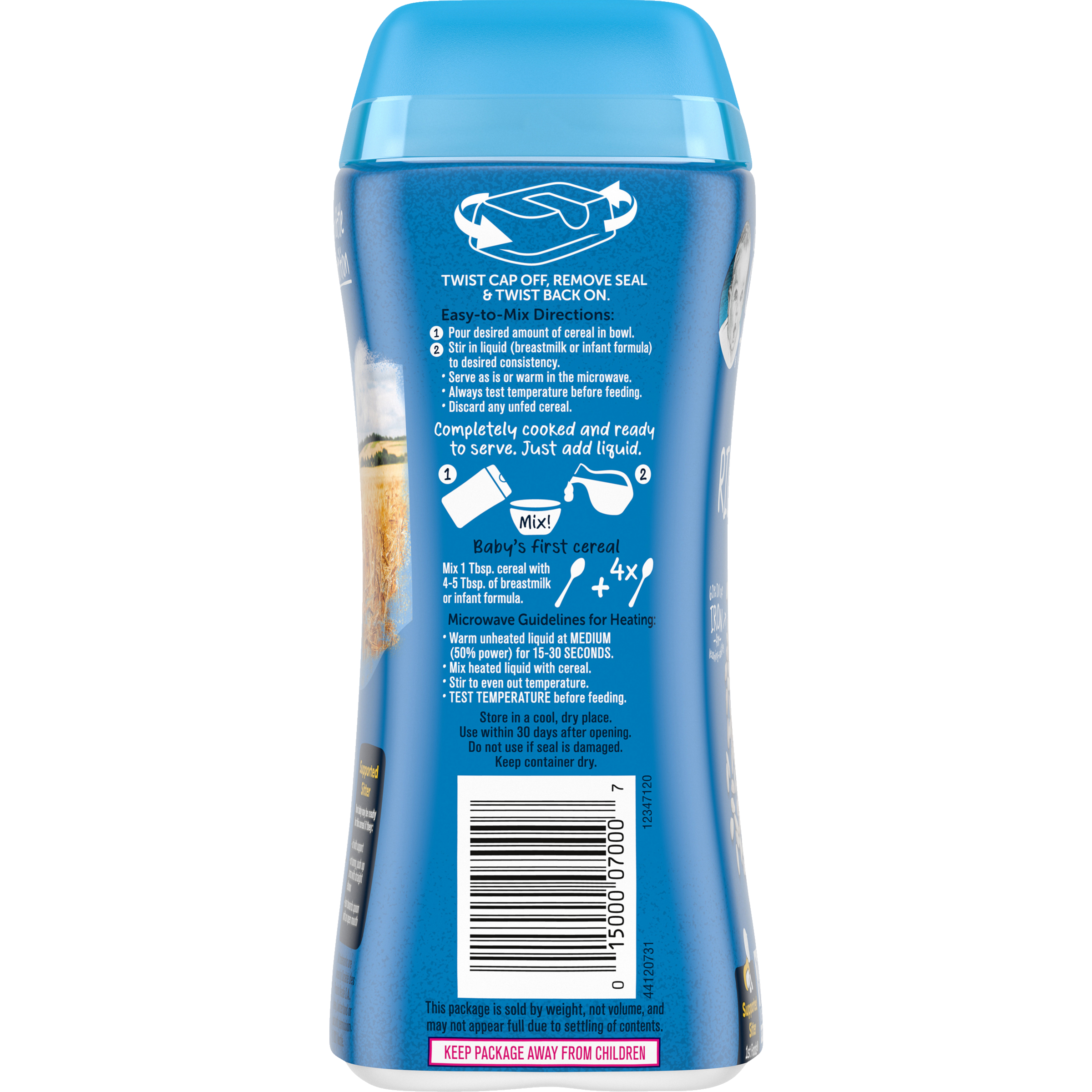 Gerber Single Grain Rice Cereal – Supported Sitter First Foods for 6+ Months – Fortified with Iron, Calcium, Zinc & B Vitamins – Gluten-Free Baby Cereal (227g)