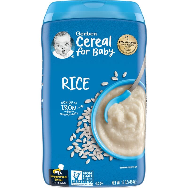 Gerber Rice Cereal for Baby 1st Foods Supported Sitter - 16oz/454g | Single Grain Cereal