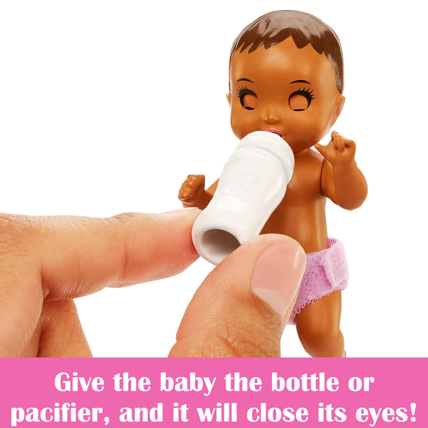 Barbie Skipper Babysitters Crib Playset With Latina Friend Doll, Baby Doll with Sleepy Eyes, Furniture and Themed Accessories For Kids Ages 3 Years & Up