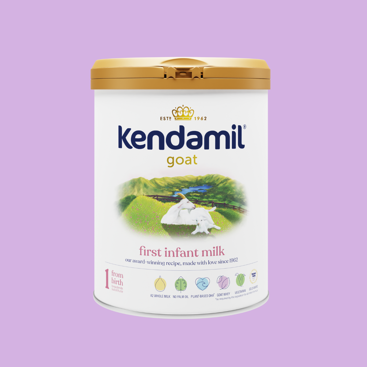 Kendamil Goat First Infant Milk Powder (0-6 Months) | 800g | Gentle Nutrition for Newborns | UK Made