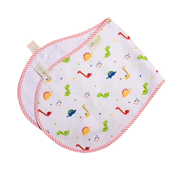 BeeLittle Organic Good Dinosaur Muslin Burpy Bib - Pure Cotton - 58 cm x 23 cm