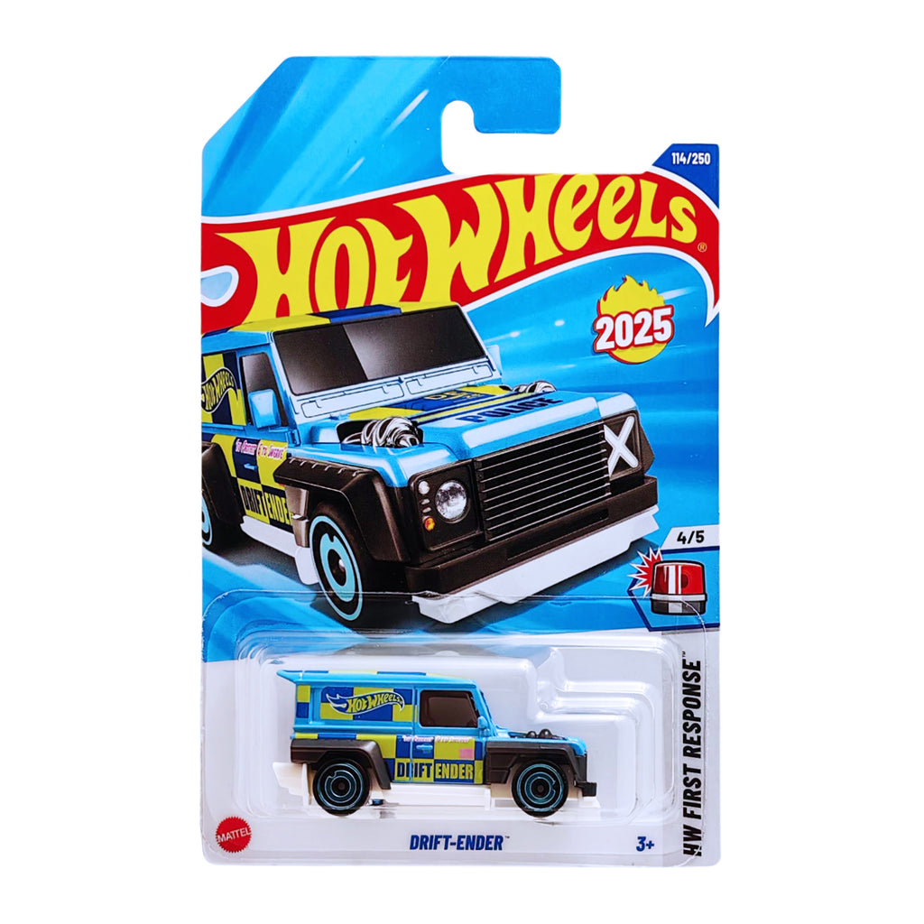 Hot Wheels 2025 Drift-Ender Blue – HW First Response 4/5 Series 114/250 Die-Cast Car (1:64 Scale, Collectible for Kids & Collectors)