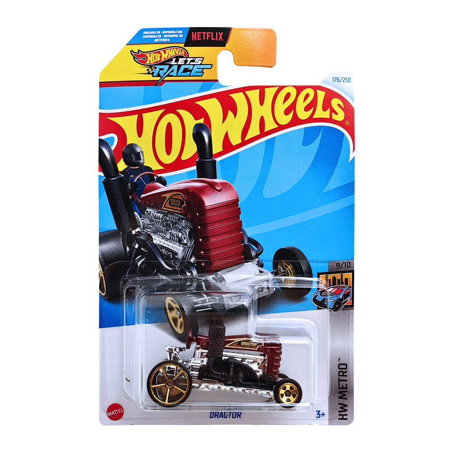 Hot Wheels Dragtor (Maroon with Gold Wheels) – HW Metro Series 9/10, Mainline 176/250, 1:64 Scale Die-Cast Collectible Toy Car