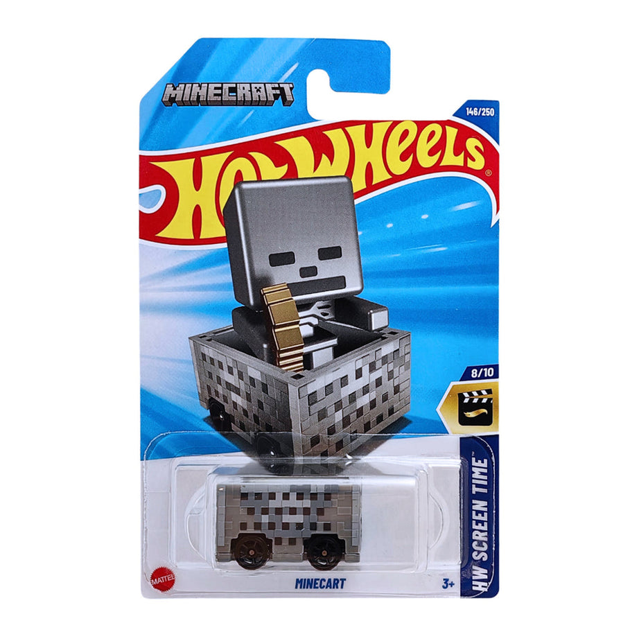 Hot Wheels Minecraft Minecart (146/250) | HW Screen Time Series (8/10) | 1:64 Scale Die-Cast Vehicle for Kids & Collectors Aged 3+