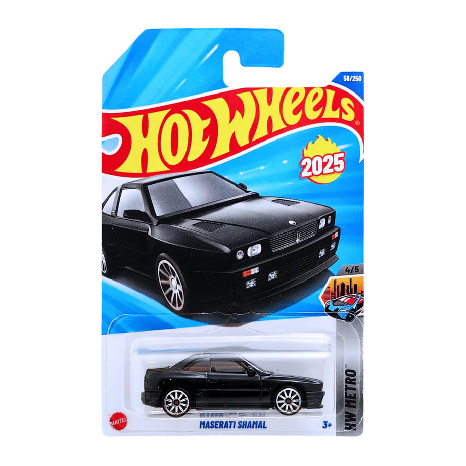 Hot Wheels HW Metro Maserati Shamal 58/250 – 4/5 HW Metro Series Black Luxury Sports Car Die-Cast Collectible