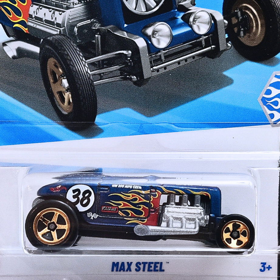 Hot Wheels Max Steel Die-Cast Car - HW ROD SQUAD 2/10 | 1:64 Scale Vintage Hot Rod with Flames | Collector's Edition 25/250 | 3+ Years
