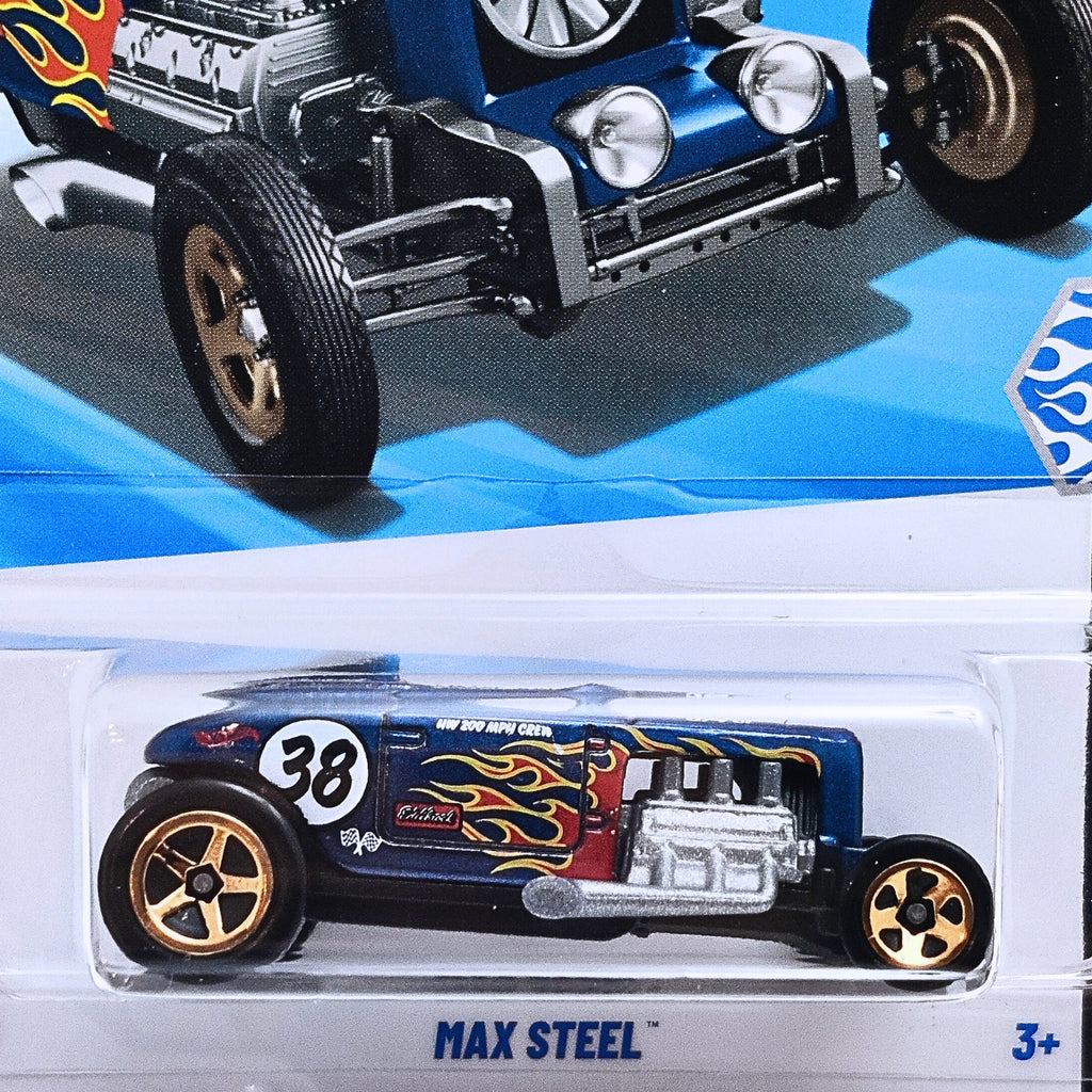 Hot Wheels Max Steel Die-Cast Car - HW ROD SQUAD 2/10 | 1:64 Scale Vintage Hot Rod with Flames | Collector's Edition 25/250 | 3+ Years