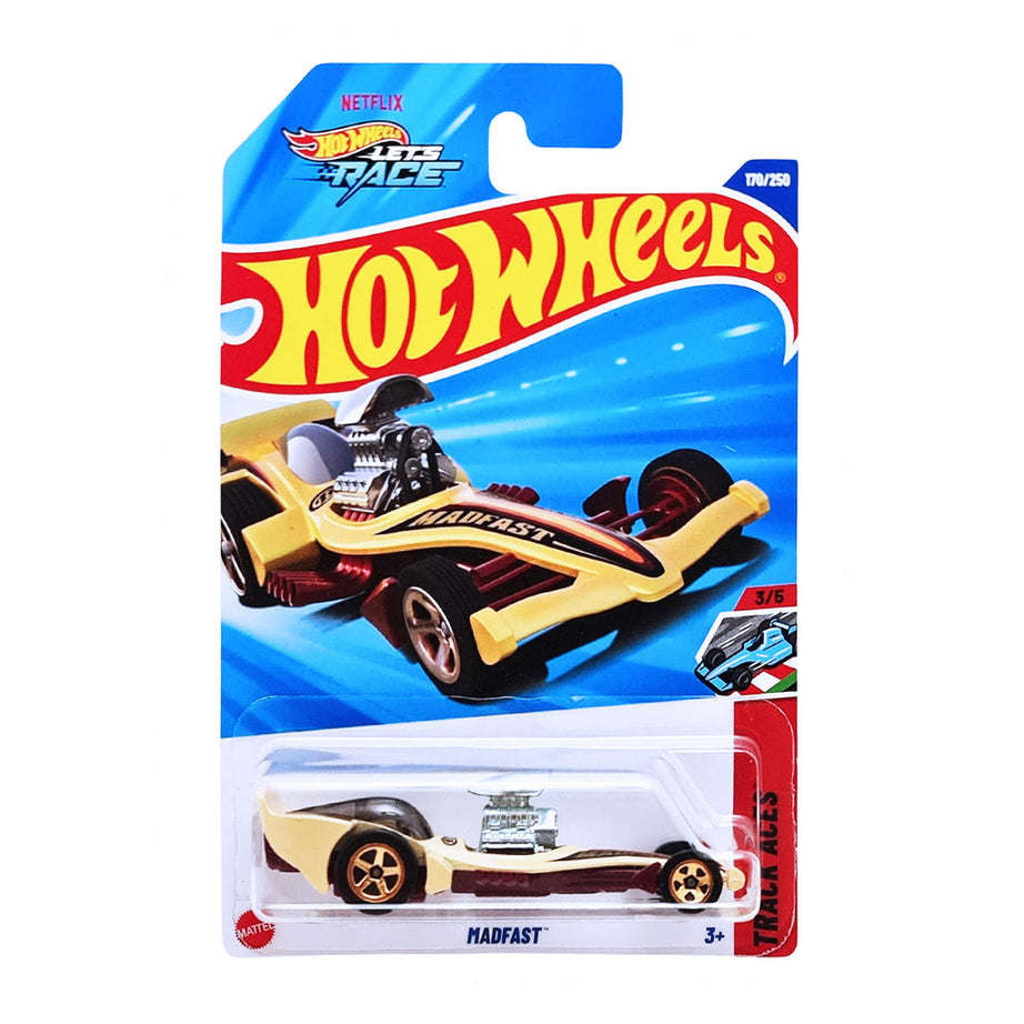 Hot Wheels Madfast – 2025 Track Aces Mainline Edition (170/250, 3/5) | Pearl Tan & Maroon, Exposed Engine, Collector Diecast Racing Car | Minimee kids India