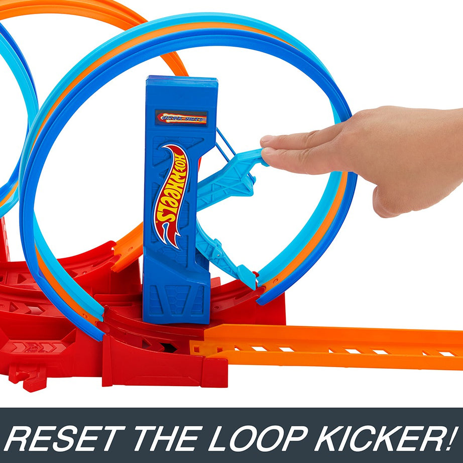 Hot Wheels Ultra Hots Loop Madness Track Set With 3 Loops And 1 Hot Wheels Car For 4+ Years