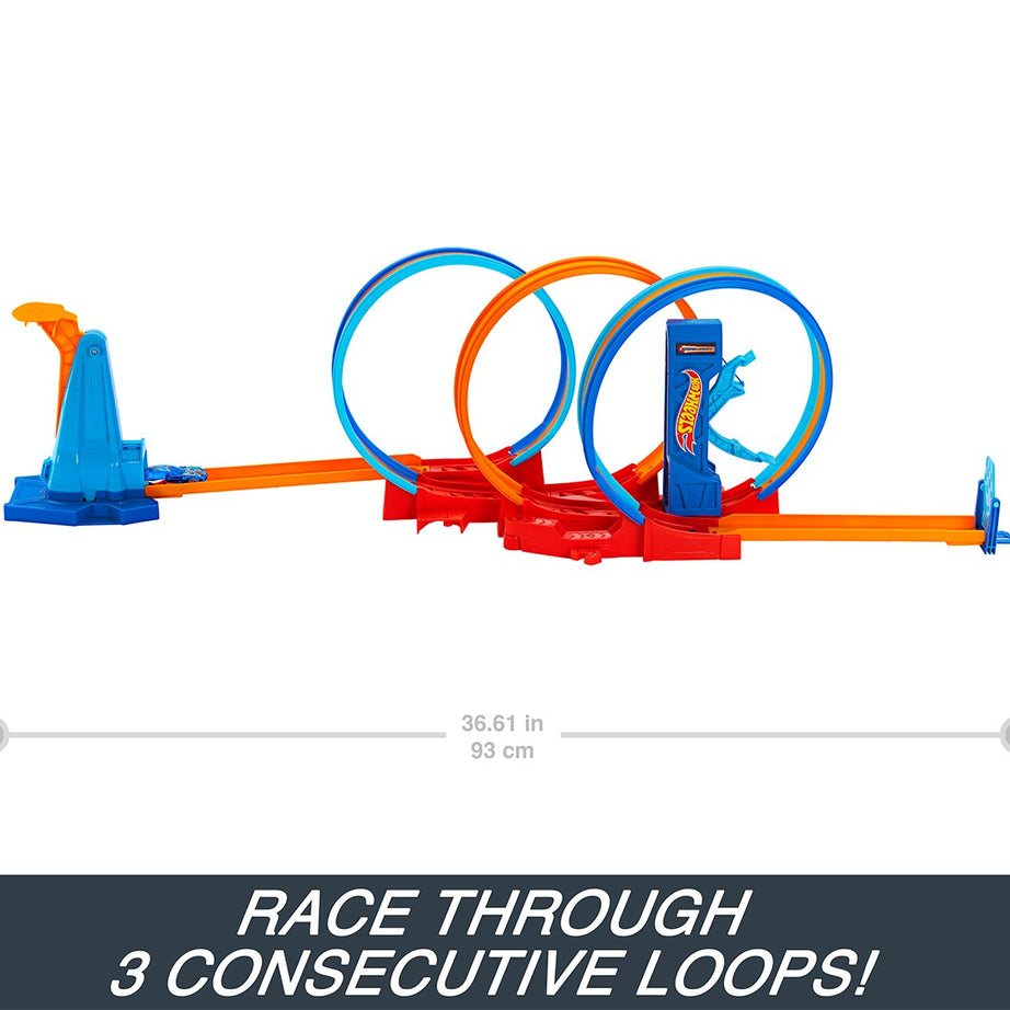 Hot Wheels Ultra Hots Loop Madness Track Set With 3 Loops And 1 Hot Wheels Car For 4+ Years