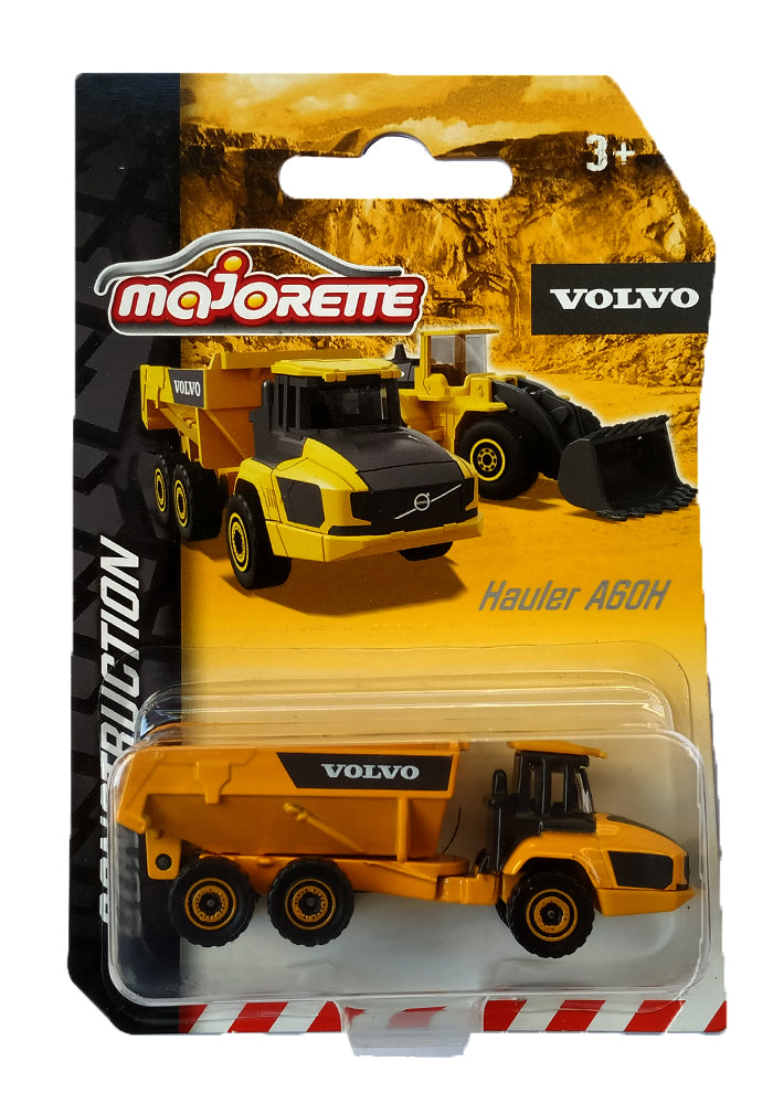 Majorette Volvo Construction Series (6 Assorted Models), Officially Licensed Die-Cast Metal Toy Vehicles with Moving Parts, for Kids and Collectors Aged 3+