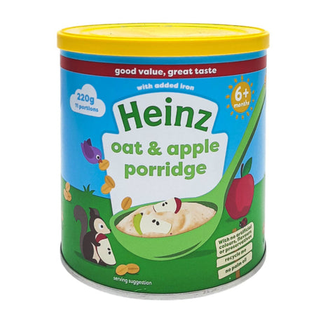 Heinz Oat & Apple Porridge | Baby Cereal with Iron | Perfect for Weaning - Nutritious Breakfast for Babies (6+ Months) | 220g