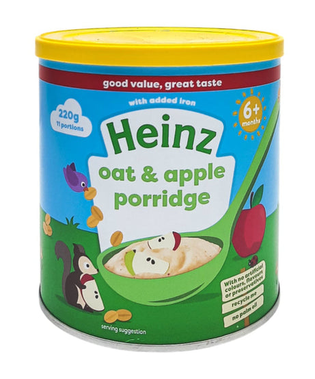 Heinz Oat & Apple Porridge | Baby Cereal with Iron | Perfect for Weaning - Nutritious Breakfast for Babies (6+ Months) | 220g