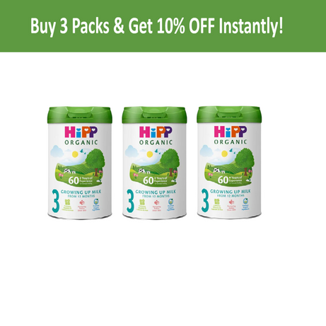 HiPP Organic 3 Growing Up Baby Milk Powder - 800g | Organic Toddler Milk from 12 Months Onwards | Nutritionally Tailored Formula with DHA & Essential Vitamins | Get 10% OFF on Pack Of 2,3&4