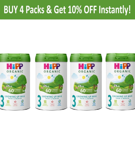 HiPP Organic 3 Growing Up Baby Milk Powder - 800g | Organic Toddler Milk from 12 Months Onwards | Nutritionally Tailored Formula with DHA & Essential Vitamins - MINIMEE KIDS