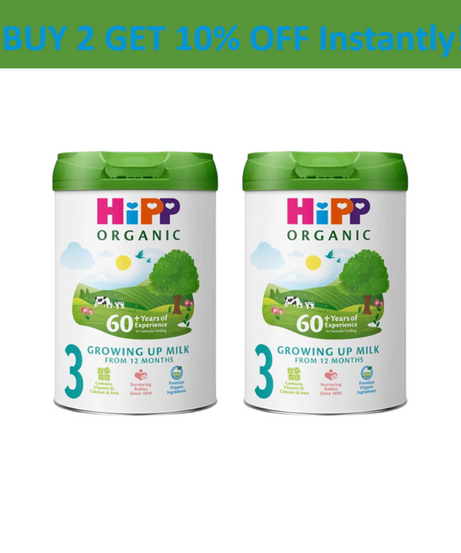 HiPP Organic 3 Growing Up Baby Milk Powder - 800g | Organic Toddler Milk from 12 Months Onwards | Nutritionally Tailored Formula with DHA & Essential Vitamins - MINIMEE KIDS