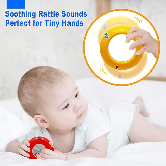 Hola Roly-Poly Unicorn Stacker Toy with Multicolored Rings and Rattle Sounds for Infants