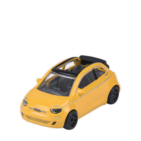Majorette Street Cars Fiat 500 Icon | Officially Licensed Yellow Die-Cast Metal Toy Car, Realistic 1:64 Scale Model with Suspension for Kids and Collectors Aged 3+