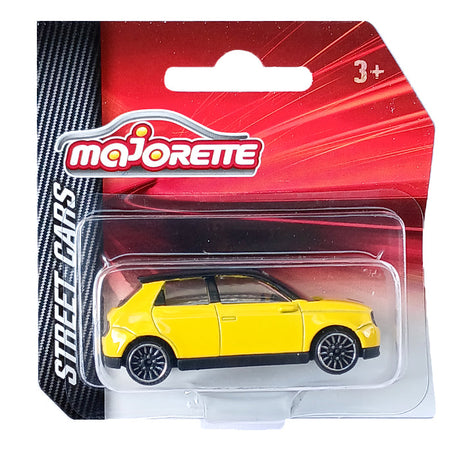 Majorette Street Cars Honda E | Officially Licensed Yellow Die-Cast Metal Electric Car, Realistic 1:64 Scale Model for Kids and Collectors Aged 3+