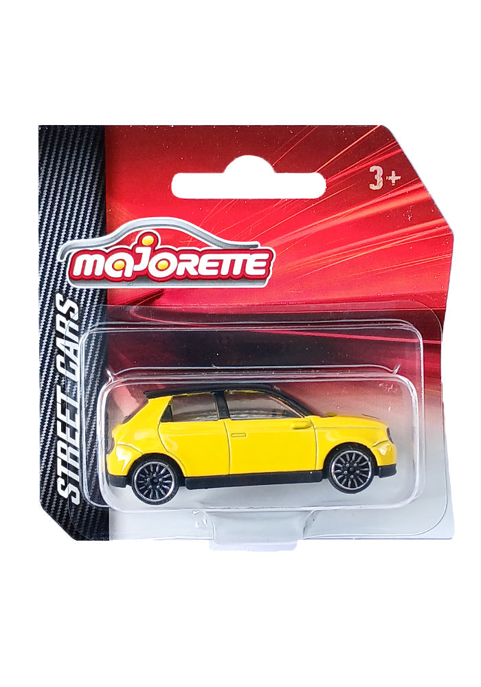 Majorette Street Cars Honda E | Officially Licensed Yellow Die-Cast Metal Electric Car, Realistic 1:64 Scale Model for Kids and Collectors Aged 3+