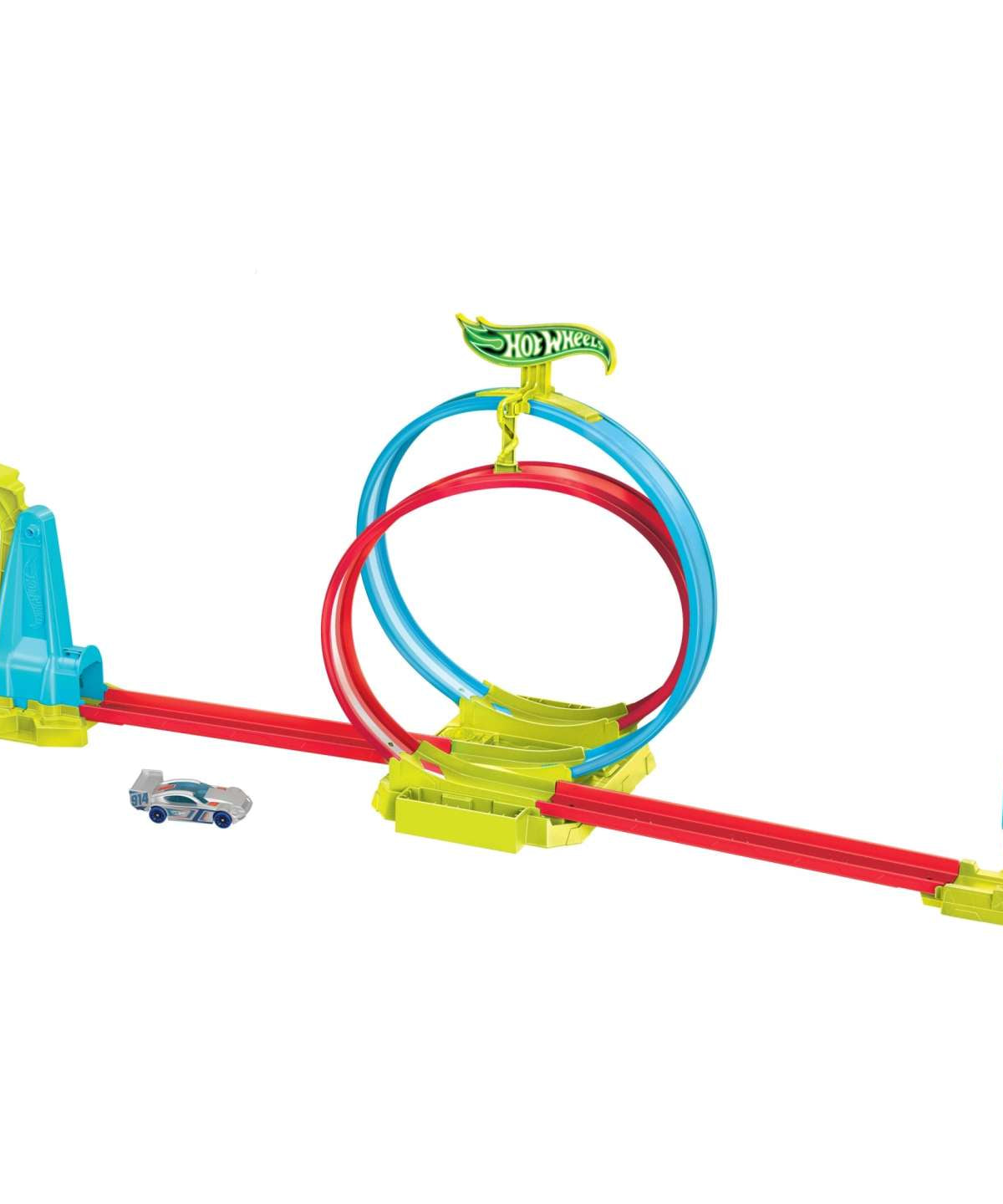 Hot Wheels Neon Speeders Laser Stunt Slamway Track Set | Stunt & Race with Double Inverted Loops, Neon-Themed Billboard & Easy Storage | Includes 1 Hot Wheels 1:64 Scale Car | 4+ Years html Copy Edit