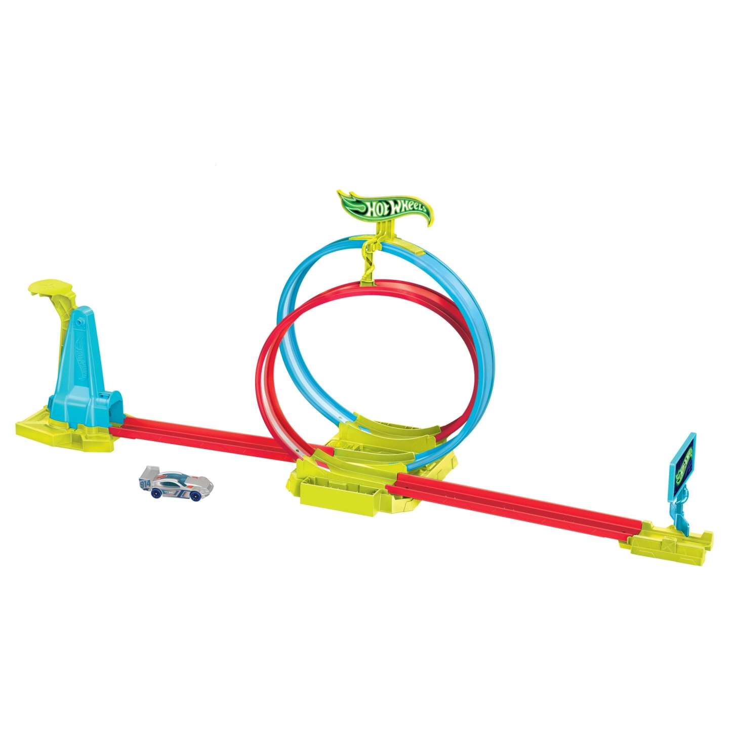 Hot Wheels Neon Speeders Laser Stunt Slamway Track Set | Stunt & Race with Double Inverted Loops, Neon-Themed Billboard & Easy Storage | Includes 1 Hot Wheels 1:64 Scale Car | 4+ Years html Copy Edit