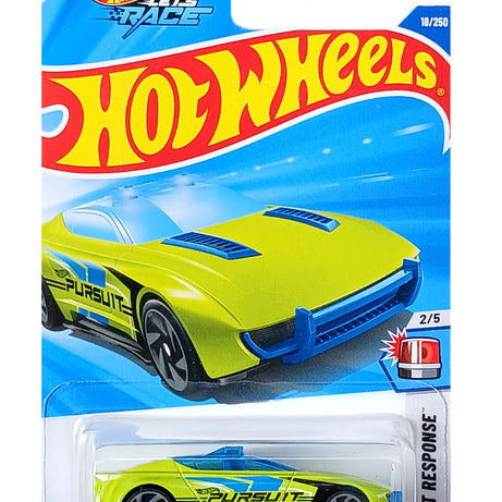Hot Wheels Alpha Pursuit (18/250), HW First Response Series (2/5), Netflix "Hot Wheels Let's Race" Edition, 1:64 Scale Die-Cast Police Car for Kids & Collectors Aged 3+