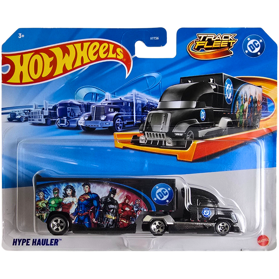 Hot Wheels Track Fleet: Hype Hauler (DC Edition) | Die-Cast Truck with Detachable Trailer Featuring Justice League Graphics | for Kids & Collectors Aged 3+