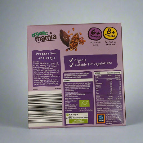 Organic Mamia Cocoa Rusk Biscotti Fingers for Babies 6+ Months & 8+ Months - 100g | Organic Teething Snack | No Artificial Colours or Flavourings | Perfect First Finger Food
