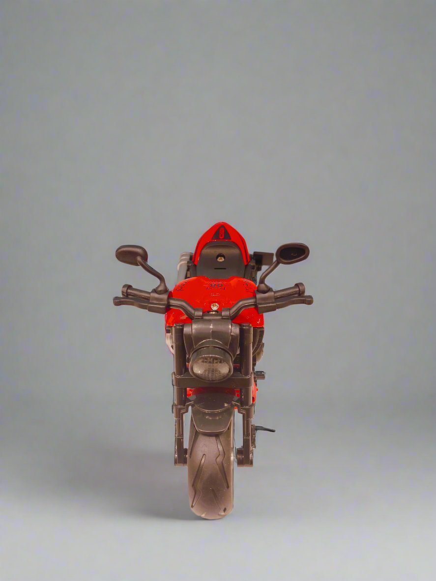 Alloy Motorcycle Harley Davidson Simulation Model Vehicle with Music & Light | Pull Back Motorcycles Toy, Gift for Boys Kids Age 3+ Years Old - Red