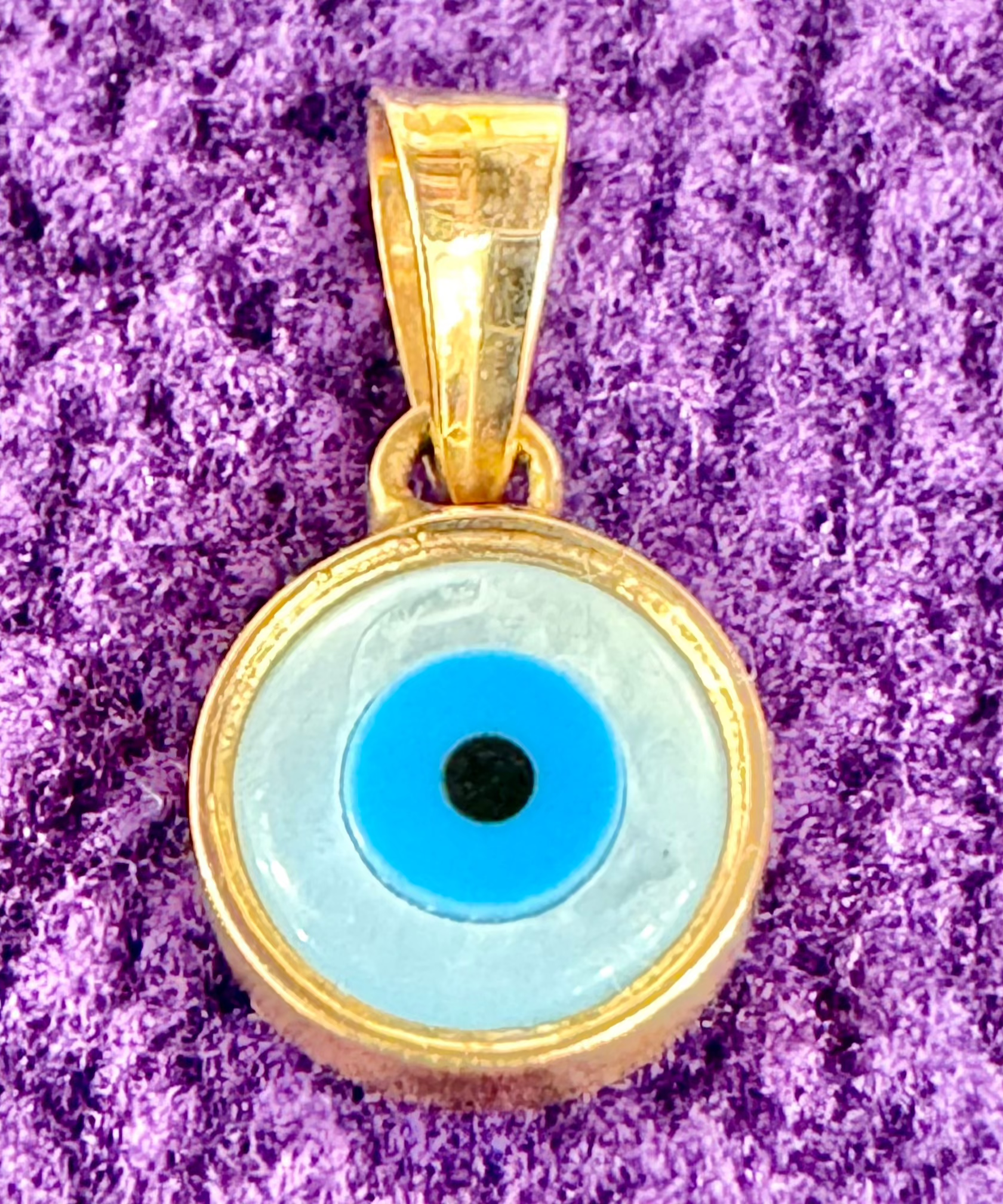 18K Gold Blue Evil Eye Pendent | Symbol of Protection and Good Luck | Stylish and Protective Jewelry for Kids - MINIMEE KIDS