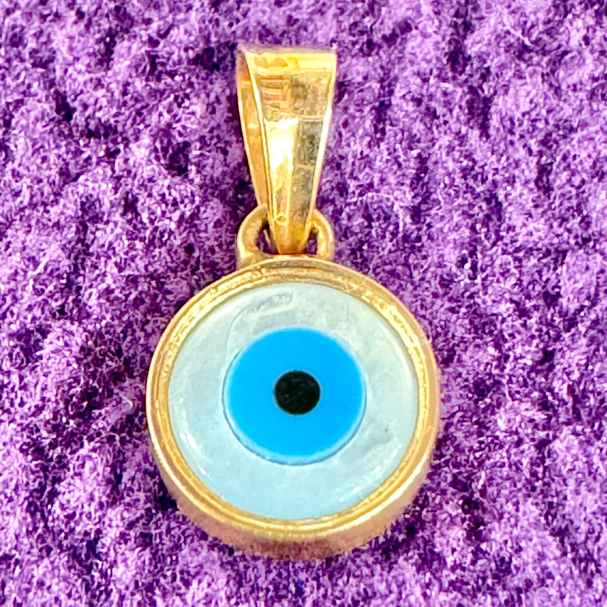 18K Gold Blue Evil Eye Pendent | Symbol of Protection and Good Luck | Stylish and Protective Jewelry for Kids