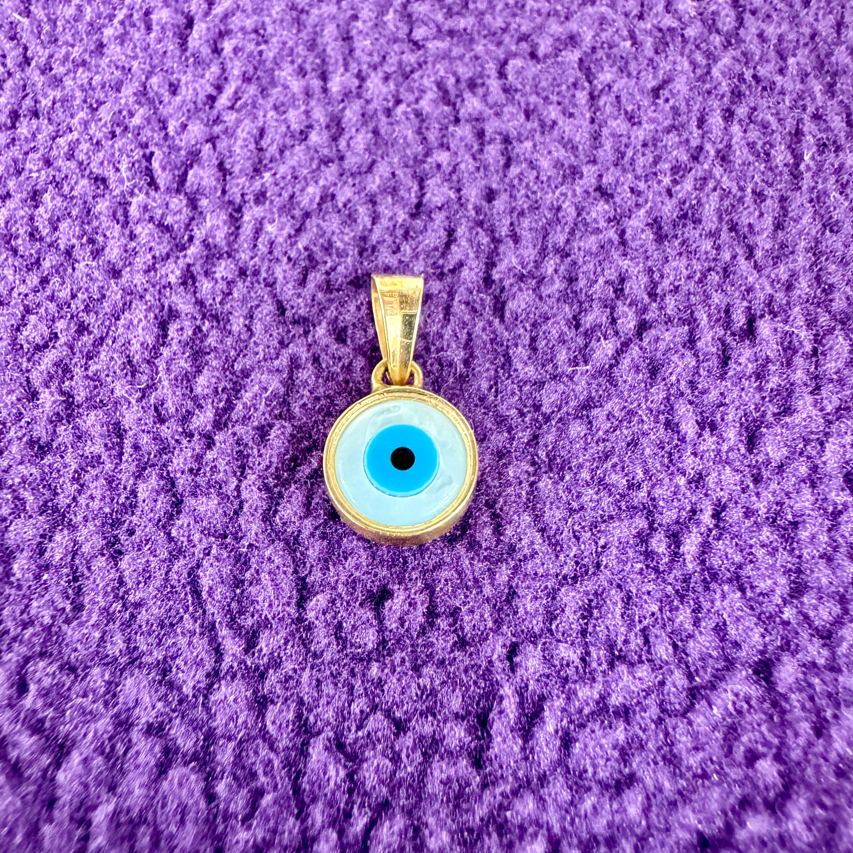 18K Gold Blue Evil Eye Pendent | Symbol of Protection and Good Luck | Stylish and Protective Jewelry for Kids