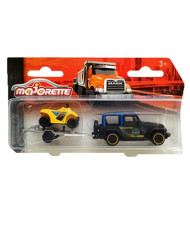 Majorette Trailer Series Die-Cast Vehicle Set - 6 Variants | Realistic Trailer Transporter Toys | High-Quality Metal & Plastic Construction