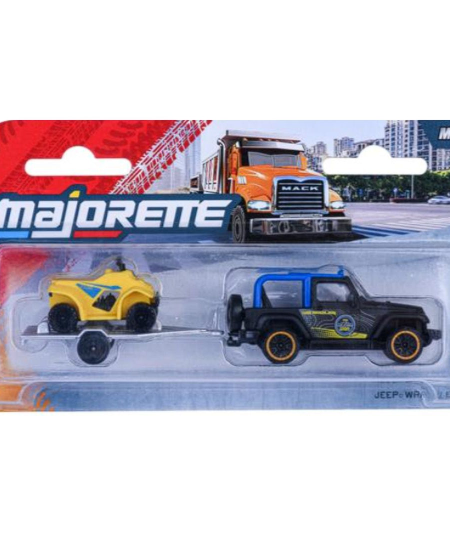 Majorette City Trailers Die-Cast Vehicle Set with Trailer – Metal Miniature Toy Vehicles | 6 Assorted Variants | Moving Parts | 13cm Collectible Toy Cars for Kids 3+ Years - MINIMEE KIDS